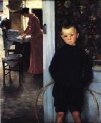 Woman and Child in an Interior Paul Mathey